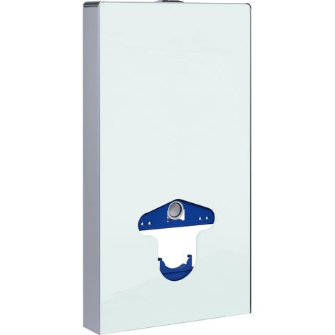 Balneo Pack WC suspendu mural, en verre blanc, avec plaque intégrée, Fix-Frame Glass Milky (1/5)