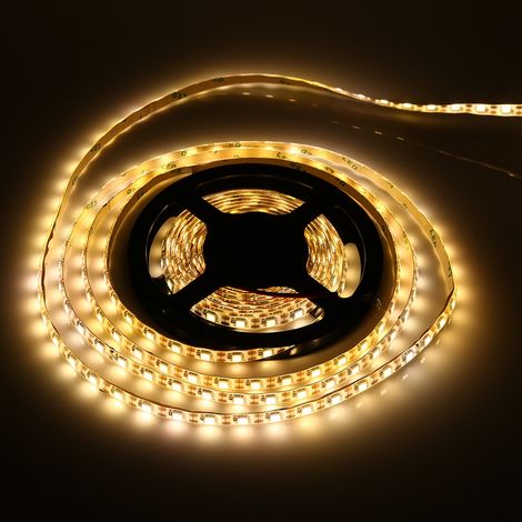 Bande LED 5050 étanche, 5 m, alimentation USB 5 V, pour décoration, rétroéclairage TV (blanc chaud) (1/3)