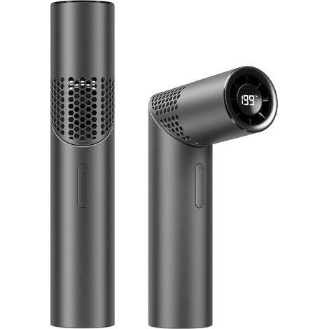 JSSEVN - Ventilador portátil turbo de mano, mini ventilador portátil, 199 velocidades, batería recargable de 3000 mAh, pequeño ventilador de bolsillo, ventilador USB plegable de 90° (1/5)