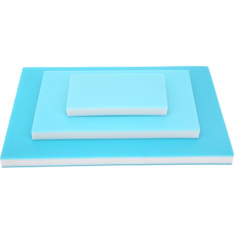 Lot de 3 blocs de gravure en caoutchouc PVC superposés, bleu-blanc-bleu, pour tamponner et sculpter (1/5)
