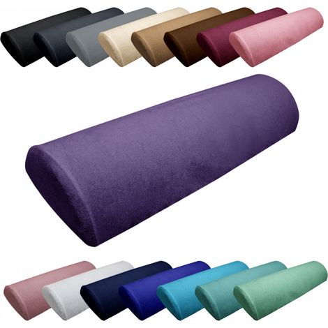 Drap housse de protection en éponge pour coussin demi-rond 66 cm x 22 cm x 12 cm de table de massage - Violet - Vivezen (1/5)