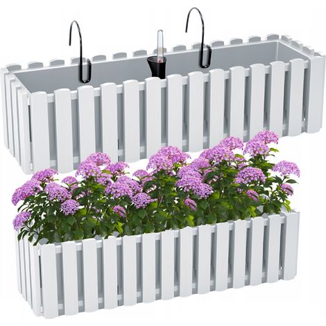 Boardee Fencycase Balkonkasten Gartenblumentopf weiß 10 l (1/5)