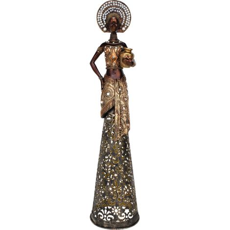 Signes Grimalt Figura De Africana Figuras Africana Africanas Y Elefantes Marrón 15x15x60cm 36636