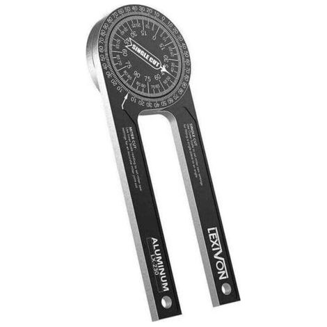 BUNTHAUS PA Rapporteur d'onglets en aluminium à 360° Appareil de mesure d'angles Calibre Règle d'angle Goniomètre Outil de mesure pour des coupes d'onglet précises (1/4)