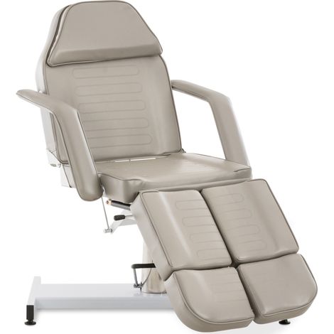 Table d’esthétique professionnelle hydraulique réglable dossier inclinable ouverture visage PVC gris 100008223 (1/5)