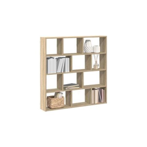 Étagère cube murale 12 compartiments chêne sonoma (1/5)