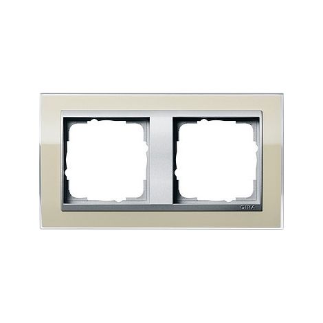 GIRA 0212776 CADRE DE FINITION 2 POSTES POUR ALUMINIUM COULEUR EVENT CLAIR SAND