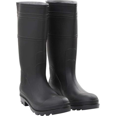Bottes en caoutchouc noir, pointure 44, PVC