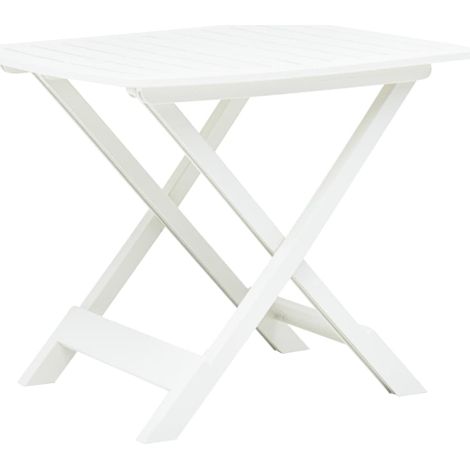 Folding Garden Table White 79x72x70 cm Plastic vidaXL