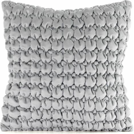 Taie d'oreiller en velours/193 45x45 argent (1/3)