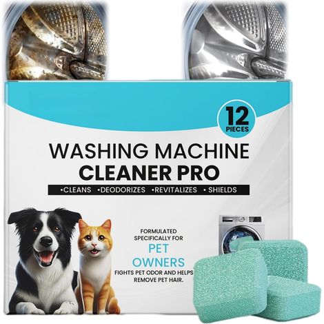 12PCS Washing Machine Cleaner,Washing Machine Cleaner Tablet,Tablette Nettoyant Lave Linge Puissant,Pastille Lave Linge Anti Calcaire, Détartrant Lave Linge, Nettoyeur Machine a Laver (1/5)