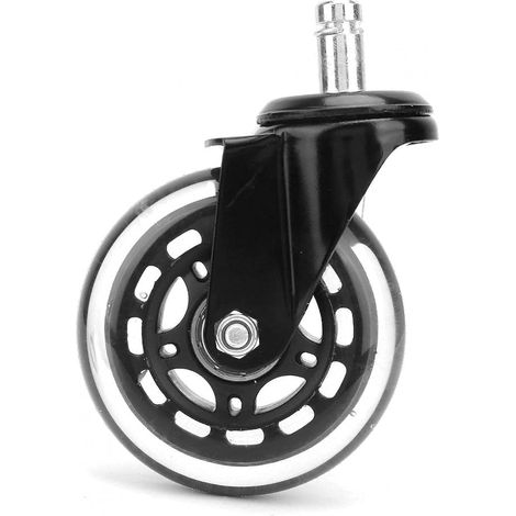 Roulette pivotante, 5pcs 3 pouces roulette pivotante chaise de bureau PU rouleau de roue de meubles de chariot à roulettes(2 Slotted Stem Electrophoresis) (1/5)
