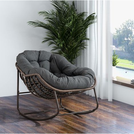 sillón mecedora jardín huevo ratán 78x106x90 cm OKMYHOME (1/4)