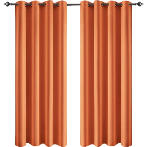 Rideaux occultants, idéaux pour la chambre, à œillets, isolants thermiques et phoniques, pour le salon (lot de 2), dimensions : 132 x 160 cm (largeur x longueur).