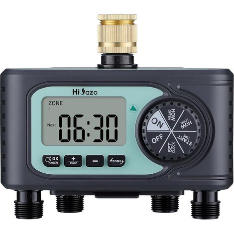 HO-WT-4Z 4-Way Watering Timer Tap Garden Automatic Watering and Time Saving, Rain Time, Manual Watering for Greenhouse, Lawn and Garden (1/5)
