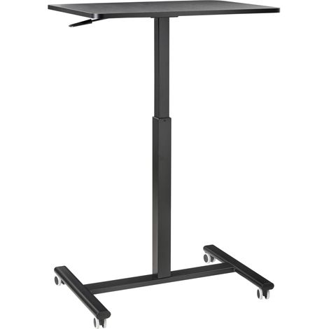 Escritorio de altura regulable manual para ordenador portátil oficina moderna 65 x 48 cm soporte de acero negro Academia