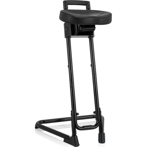 Stehhilfe / Arbeitsstuhl TOP WORK 32 PU Schaum Metallgestell schwarz hjh OFFICE (1/5)