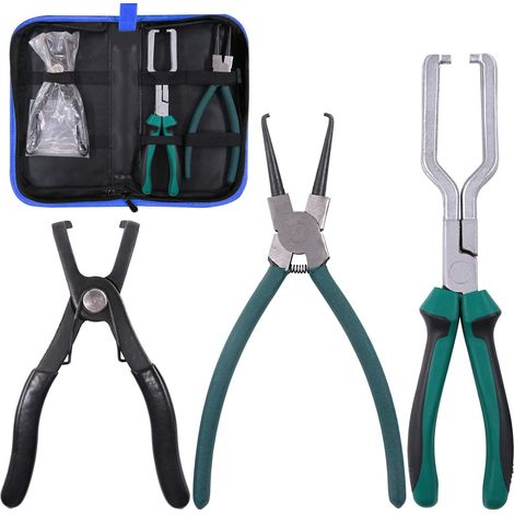Lot de 3 pinces de tuyau de carburant de 20,3 cm, clip de serrage et pliants de déconnexion à 80 degrés pour l'entretien de la voiture (1/5)