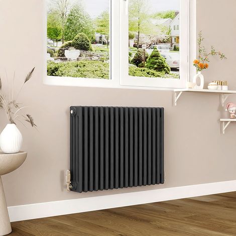 AICA 600x830mm Anthracite Horizontal Traditional Radiator Cast Iron 4 Column Heating UK (1/5)