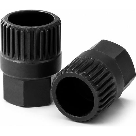 2 Pièces Outil Démontage Poulie Alternateur 33 Dents, Douille En Acier Chrome-Molybdène, Clé Extraction Poulie Moteur Universelle, Accessoire Auto Pour Démontage/Remontage (1/5)