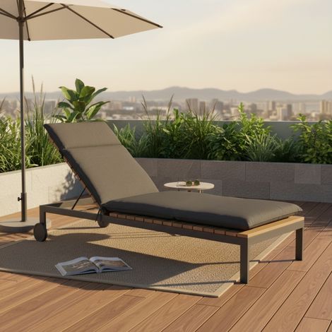 Coussin de bain de soleil ECO+ - MADISON Série Canvas - Gris (1/2)