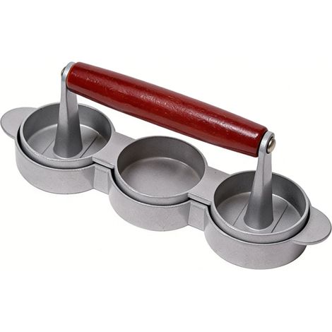 Mini presse à hamburgers, petite, ronde, pour faire des hamburgers, des barbecues, des pique-niques et du camping, 3 emplacements. (1/5)