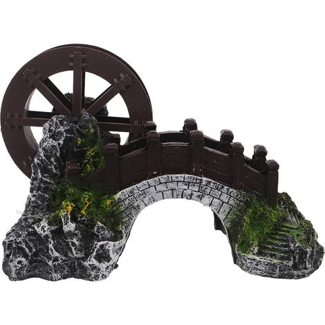 Moulin à Vent Décoratif de Jardin en Résine 30 Cm Roue à Eau Intégrée, Ornement Miniature pour Décoration Intérieure et Extérieure, Statue de Rocaille pour Balcon et (1/5)