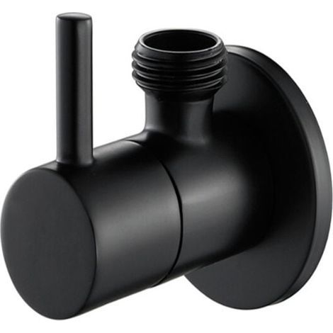 Vanne D'Arrêt Noire Robinet D'Angle Vanne De Dérivation En Laiton Vanne De Toilette Connecteur De Pommeau De Douche Raccord En Laiton Massif Fixation À La Grue (1/5)
