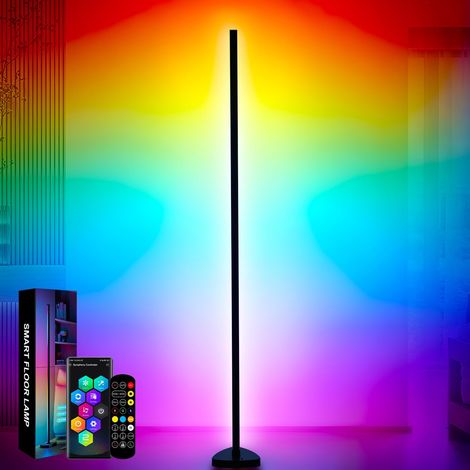 146 cm LED Floor Lamp Living Room RGB Floor Lamp Dimmable Floor Lamp LED Corner Lamp with Remote Control and App, 16 Million Colours, Music Modes, DIY Mode & Timing, for Living Room, Bedroom, Gaming (1/5)