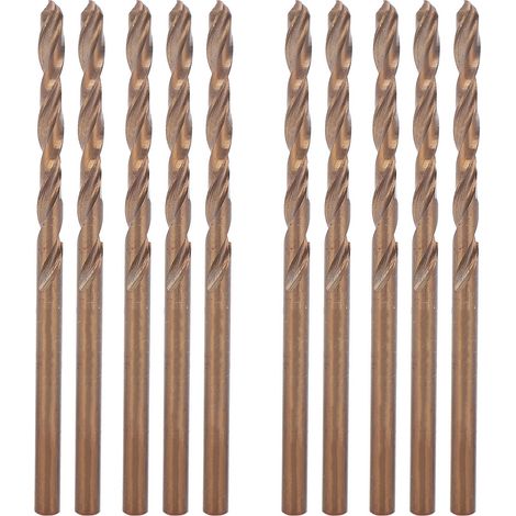 10 forets hélicoïdaux HSS à queue parallèle et goujures hélicoïdales pour le placage titane, outil de poinçonnage manuel de 2,5 mm (1/5)