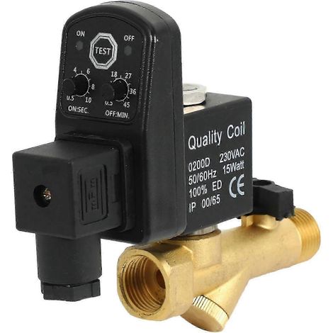 Compresseur électronique temporisé 2 voies 1/2 pouce 220 V CA avec vanne de purge automatique pour réservoir de gaz (1/4)