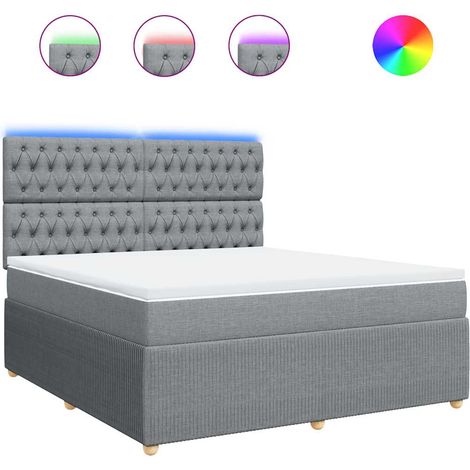 Maison Exclusive - Cama box spring con colchón tela gris claro 18