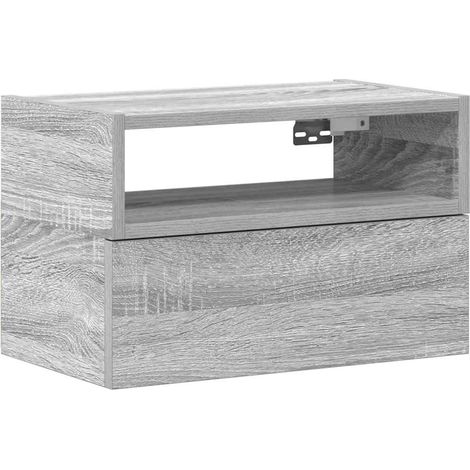 Table de chevet Cabinet de chevet Table de nuit murale sonoma gris 45x26x28,5 cm (1/5)