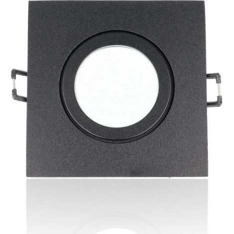 Porta faretto quadrato da incasso mis.91x91mm, diam.60mm, Nero (senza portalampada)