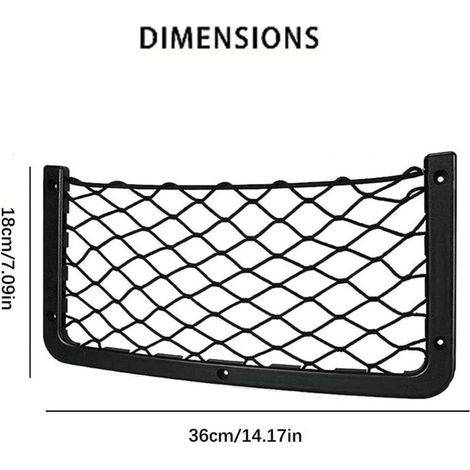3 PCS Filet Rangement pour Voiture, Organisateurs Rangement Coffre 36 x 18 CM (Filet élastique), Multifonctionnel Sac Pocket Organizer de Voiture pour Ustensiles, Camping-Cars, Bateau (1/4)