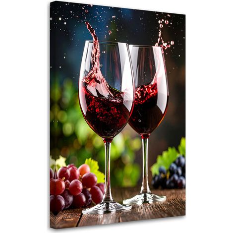 Wandbild Weingläser mit Wein Trauben 40x60 cm (1/5)