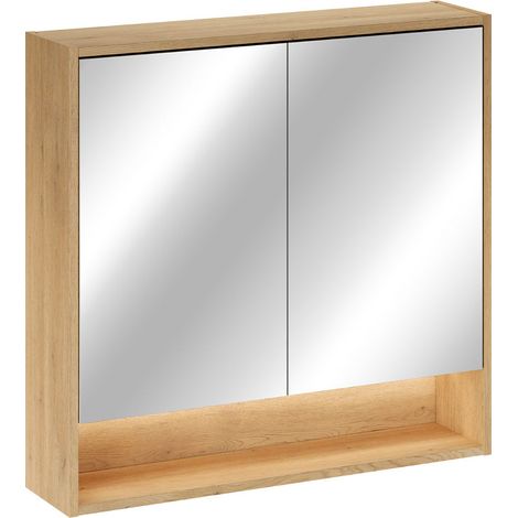 Wandspiegelschrank 2 Türen 80cm Edmé Bois (1/5)