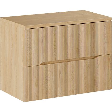 Meuble sous-vasque 80cm plan de toilette Isaline Bois (1/5)