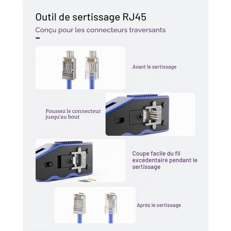 VCE RJ45 Cross Crimper, Cat6A Cat6 Cat5E Ethernet Network Tool (1/5)