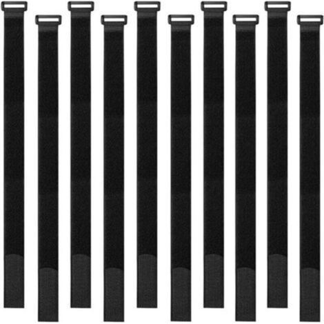 30 schwarze Kabelbinder, 40 cm lang, wiederverwendbare Kabelbinder, Kabelbinder mit Klettverschluss für das Kabelmanagement (1/5)