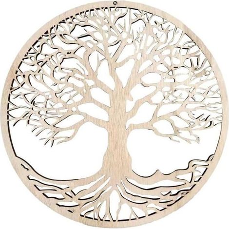 Décoration Murale - Arbre De Vie - Bois Massif - Contemporain - Asymétrique - Pour Adultes (1/4)