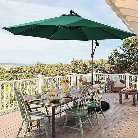 Housse de rechange pour parasol 3M 8 nervures avec aérations pour parasols en porte-à-faux Parasols à mât décalé Tous les parapluies de jardin Tissu polyester épais imperméable aux ultraviolets (1/5)