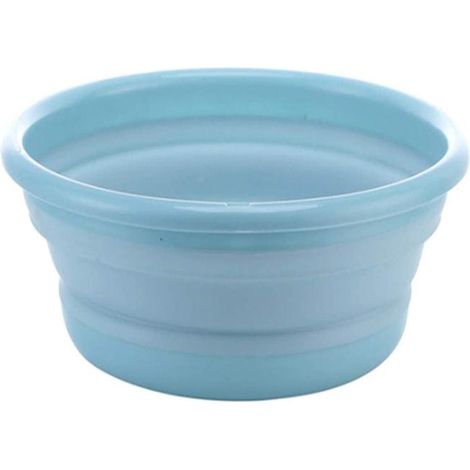Bassine à vaisselle pliable multifonctionnelle de 25 cm (10 po) sans BPA, ronde, légère et pliable (bleue) (1/5)