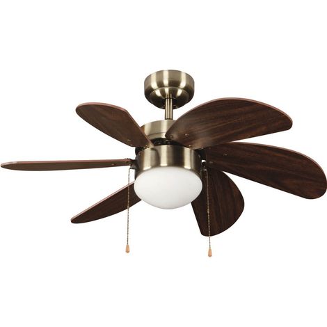 Ventilador de techo con luz Basic Marrón