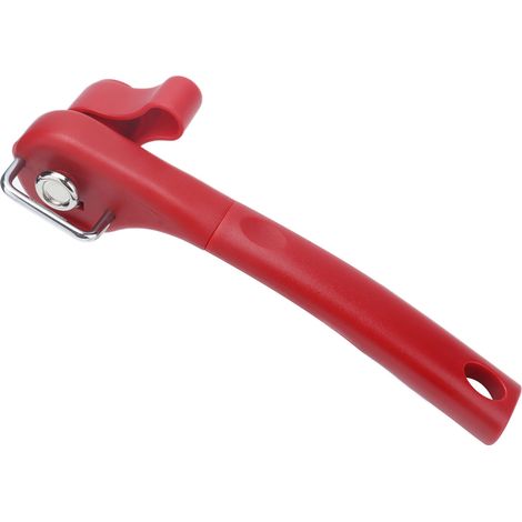 Manual Can Opener Stainless Steel Single Handle Side Open Safety Can Opener for Home CampingRed (1/5)