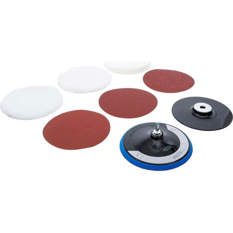 BGS  Juego  de  discos  de  lija  y  pulir  Ø  180  mm  8  piezas  -  74380 (1/4)