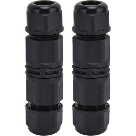 2 Stück wasserdichte Kabelverbinder, Stoßverbinder, Schnellkupplung, Verlängerungskabeladapter 250 V 16 A