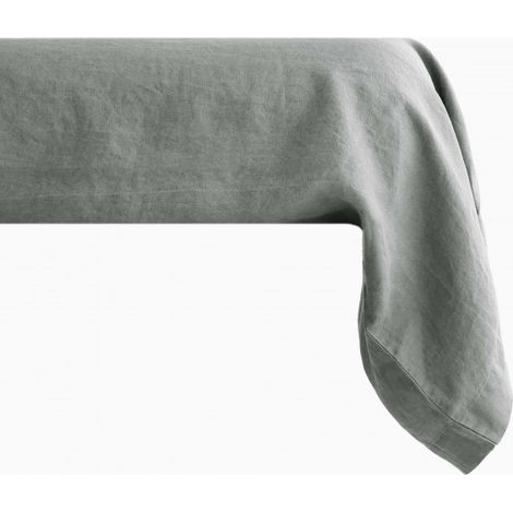 Taie de traversin Palace pur coton teint lavé, 63 fils/cm² Vent du sud - Palace Acier - 43 x 195 cm