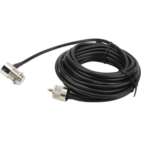 1 câble d'antenne radio, connecteur mâle/femelle, 5 m, caoutchouc et métal, compatible avec émetteurs-récepteurs portatifs (1/5)
