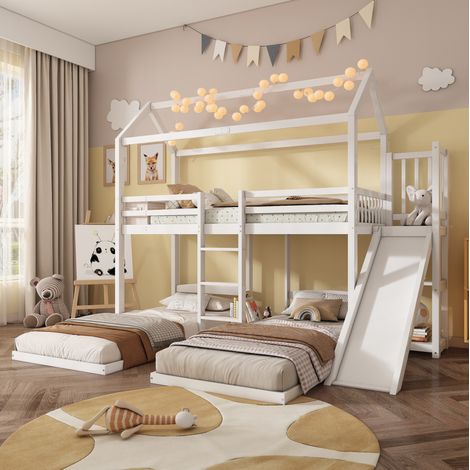 Bett Etagenbett Kinderbett mit Stauraum 90x200 OKMYHOME (1/5)
